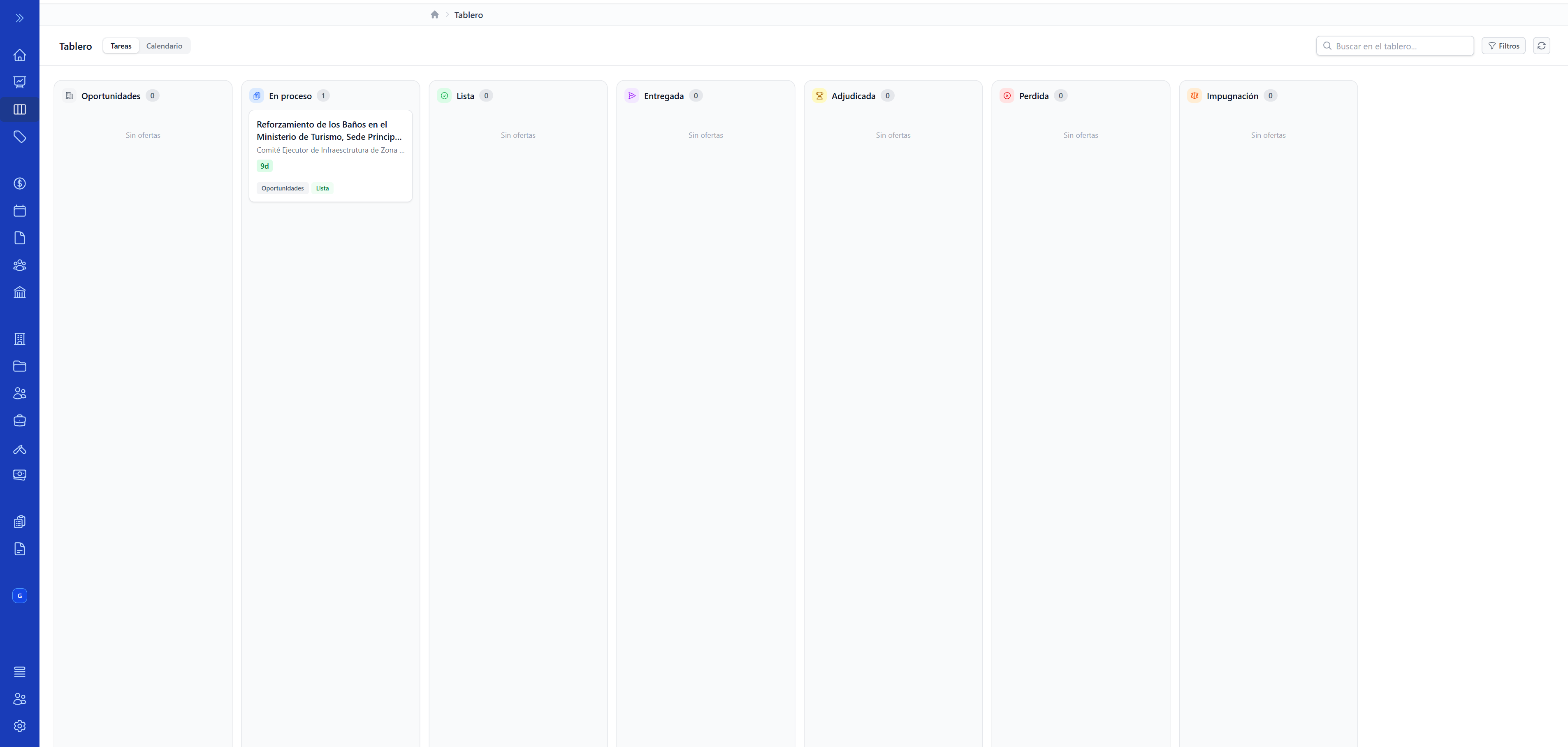 Tablero Kanban de seguimiento